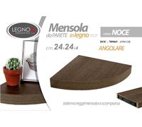 MENSOLA ANGOLO PARETE ANGOLARE SCAFFALE STAFFA Legno Libreria MODERNA NOCE 24 cm