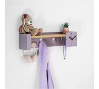 Mensola, appendiabito, svuotatasche, portachiavi ed orologio FLEXY Multifunzione Dimensioni 60x15x h 15 cm Portata massima 15 kg elemento in acciaio verniciato Violetta RAL 4009 viola