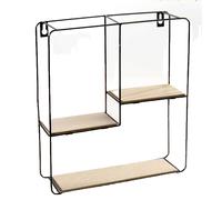 MENSOLA BACHECA DA PARETE LIBRERIA SCAFFALE MURO METALLO MENSOLE LEGNO 351041