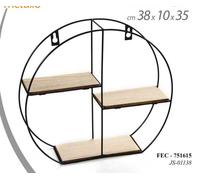 MENSOLA BACHECA DA PARETE LIBRERIA SCAFFALE MURO METALLO MENSOLE LEGNO 381035