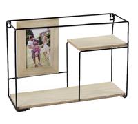 MENSOLA BACHECA DA PARETE PORTAFOTO LIBRERIA SCAFFALE METALLO LEGNO 4128 cm