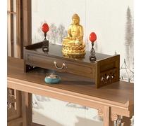 Mensola buddista in legno con cassetto e maniglie in metallo, decorazione in stile cinese per santuario, meditazione, preghiere, divinazione