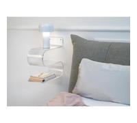 Mensola Comodino linea Curvy, ideale camere da letto o angoli di casa in Plexiglass Dimensioni 33x15x h 34 cm colore trasparente trasparente