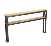 Mensola Copritermosifone, Consolle Stretta a 2 Ripiani con Ripiano Portaoggetti, Robusta Struttura in Metallo e Tavolino Superiore per Soggiorno, Ingresso, Corridoio(150x15x100cm/59x6x39in)