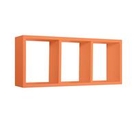 MENSOLA CUBO 3 SCOMPARTI SCAFFALE ARANCIONE SOGGIORNO CAMERA MODERNO TRISTANO