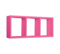 MENSOLA CUBO 3 SCOMPARTI SCAFFALE FUXIA SOGGIORNO SALOTTO MODERNO TRISTANO