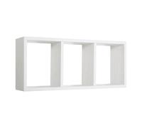 MENSOLA CUBO 3 SCOMPARTI SCAFFALE ROVERE SBIANCATO SALOTTO CAMERA TRISTANO