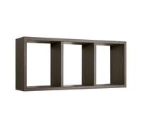 MENSOLA CUBO 3 SCOMPARTI SCAFFALE ROVERE SCURO SALOTTO CAMERA MODERNO TRISTANO