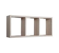 MENSOLA CUBO 3 SCOMPARTI SCAFFALE ROVERE SOGGIORNO SALOTTO CAMERA TRISTANO