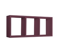 MENSOLA CUBO 3 SCOMPARTI SCAFFALE VIOLA SOGGIORNO SALOTTO MODERNO TRISTANO