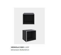 Mensola Cubo in MDF Muro Parete Scaffale Componibile 35x35x29cm Colori Vari