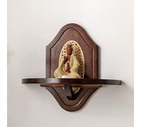 Mensola da altare buddista in rattan di bambù, supporto da parete per meditazione Buddha, supporto per santuario cinese per Dio della ricchezza, Guanyin, meditazione, preghiera
