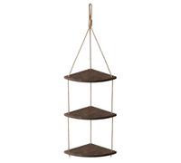Mensola da appendere alla parete color caffè con corda ispessita e ventilatore Sd gancio senza cuciture Supporto per vaso in legno per un facile Sto & Corner Det