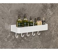 Mensola da bagno bianca nizer 30 cm semplice strato con ganci salvaspazio portaoggetti per doccia e bagno accessori design moderno per la casa