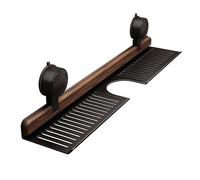 Mensola da bagno con ventosa, in noce, organizer da parete senza foratura, rack rimovibile per lavello o piano di lavoro (40 cm), soluzione elegante e salvaspazio