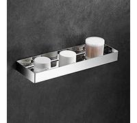 Mensola da bagno in acciaio inox per doccia, antiruggine, resistente, per barattoli di spezie, mensole da cucina, senza foratura, mensola per specchio da bagno anteriore