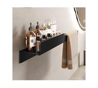 Mensola da bagno in metallo non perforante, montaggio a parete, per accessori doccia, nera, 70 cm, elegante soluzione di archiviazione per il bagno per un facile accesso e pulizia