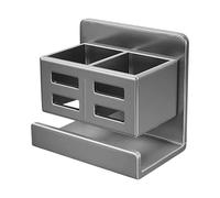 Mensola da bagno - Porta WC sospeso senza trapano, design 11×9,8×6,8 cm con robusta impugnatura per montaggio a parete | Ideale per riporre sopra il WC, angoli doccia interni, piccoli bagni, appartame