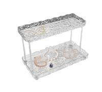 Mensola da bancone da bagno - Scaffale da scrivania a 2 livelli | Supporto portaoggetti in acrilico per vanità | Supporto portaoggetti per bancone del bagno | Organizzatore cosmetico