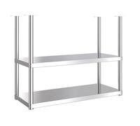 Mensola da cucina in acciaio inox, a 2 ripiani, da soffitto, supporto per piatti da parete e espositore per fioriere, divisorio per sala da pranzo