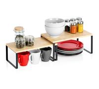 Mensola da cucina in bambù 33,5x19,5x16 cm / 33,5x18,5x13,5 cm 2 pezzi.