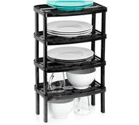 Mensola da cucina nera 31x22x14,5 / 11,5 cm 4 pezzi.