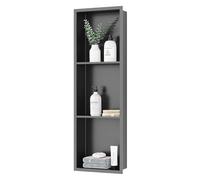 Mensola da doccia a 3 ripiani, montaggio a parete, senza bisogno di piastrelle, 90 x 28 x 12,5 cm, in acciaio inox, design integrato per una facile installazione