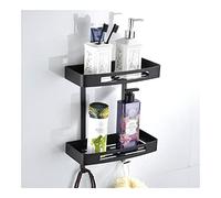 Mensola da doccia a parete in acciaio inox 304 color oro, portasapone quadrato porta shampoo da bagno a due livelli rack portaoggetti elegante nero nizer per il bagno