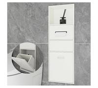Mensola da doccia a parete in acciaio inox, organizer impermeabile per il bagno con cestino della spazzatura integrato, soluzione salvaspazio per riporre oggetti, design elegante e funzionale.