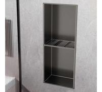 Mensola da doccia in acciaio inox con foro di scarico, organizer per il bagno per ottimizzare l'efficienza dello spazio e la pulizia, design resistente alla ruggine, facile installazione