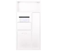 Mensola da doccia in acciaio inox, impermeabile, per riporre shampoo, articoli da toeletta e carta igienica, elegante alcova per bagno, cucina e soggiorno (bianco, 86 cm)