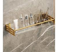 Mensola da doccia in acciaio inox - Mensola da bagno a parete con ganci per asciugamani e cosmetici, elegante scaffale galleggiante nero, 1 strato, ideale per casa e cucina