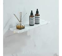 Mensola da doccia in marmo e rame, con supporto da parete per bottiglie di condimento/portasciugamani bianco, 30 cm