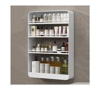 Mensola da doccia per WC, mensola a parete per lavabo a quattro piani per cosmetici, mensola in metallo senza punzonatura