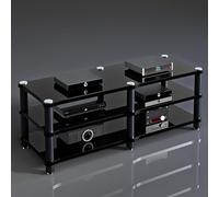 Mensola da Gioco, Supporto Audio, Supporto Multimediale, Box da Gioco, Scaffale per Audio, Video E Dvd, Scaffale per Proiettore sotto La TV, Supporto per Giochi, Port, Black, 120x48x54cm