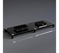 Mensola da Gioco, Supporto Audio, Supporto Multimediale, Box da Gioco, Scaffale per Audio, Video E Dvd, Scaffale per Proiettore sotto La TV, Supporto per Giochi, Port, Black, 120x48x10cm