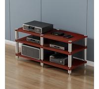 Mensola da gioco, supporto multimediale, supporto audio, stile moderno in legno, 6 ripiani, perfetta per proiettori, lettore DVD, console di gioco, decoder via cavo (120 x 48 x 63 cm, noce)