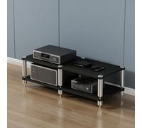 Mensola da gioco, supporto multimediale, supporto audio, stile moderno in legno, a 6 ripiani, perfetta per proiettori, lettore DVD, console di gioco, decoder via cavo (120 x 48 x 42 cm, nero)