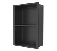 Mensola da incasso in acciaio inox per doccia in un unico pezzo, per riporre shampoo e articoli da toeletta, impermeabile, nero, 70 x 28 x 12,5 cm ed elegante