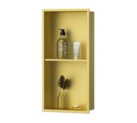 Mensola da incasso per doccia, in acciaio inox, quadrata, per nicchia da parete per bagno, senza bisogno di piastrelle, per riporre oggetti in casa, per installazione sopra il bagno, 27,6x11x4,9