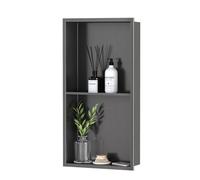 Mensola da incasso per doccia, in acciaio inox, quadrata, per nicchia da parete per bagno, senza bisogno di piastrelle, per riporre oggetti in casa, per installazione sopra il bagno