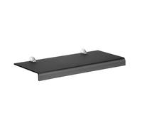 Mensola da muro in Cristallo acrilico Piccola PLANA Dimensioni 50x22 cm Portata max: 12 kg Trasparente, profondità 22 cm Fumè Grigio Satinato nero