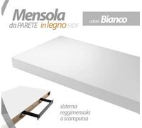 Mensola da Parete 100254 BIANCA Pensile LEGNO MODERNA Reggimensola a Scomparsa