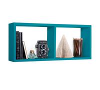 MENSOLA DA PARETE SCAFFALE 2 SCOMPARTI BLU SALOTTO CAMERA MODERNO MORGANA