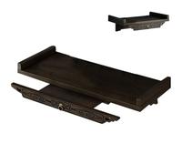 Mensola da parete - 39 x 26 x 12,5 cm Buddha Altare Rack per angolo soggiorno, casa ufficio con doppio strato, supporto decorativo per camera da letto, marrone, confezione singola, portatile