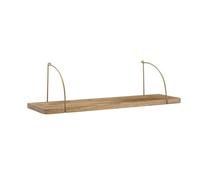 Mensola da parete, 60 x 25 x 22 cm, in legno massiccio di mango/metallo, stile industriale, piccolo design, da appendere, per soggiorno, libreria da parete