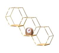 Mensola da parete a d'ape, design moderno esagono, con luci, decorativa da parete geometrica, per camera da , cucina e area di lavoro, memoria galleggiante per elegante organizzazione