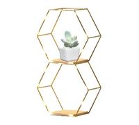 Mensola da parete a d'ape, design moderno esagono, con luci, decorativa da parete geometrica, per camera da , cucina e area di lavoro, memoria galleggiante per elegante organizzazione