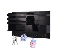 Mensola da parete con ganci, stile rustico, casa di campagna, ingresso | Giocattoli in legno, libri, piante, per cucina, bagno, soggiorno, ingresso, studio, casa, affari, hotel