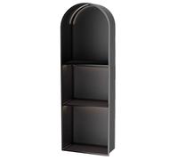 Mensola da parete da incasso in acciaio inox nero con luce a LED, design ad arco semicircolare, per bagno, cucina, soggiorno e hotel (30 x 90 x 15 cm)